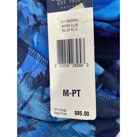 Chaps Womens Blue Floral Sleeveless V-Neck Wrap Dress PM - New - Picture 7 of 8